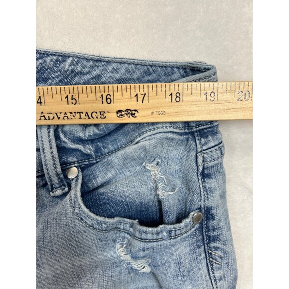 Torrid Jeans Womens 18 Plus Blue Denim Distressed Tapered Leg - Picture 7 of 9
